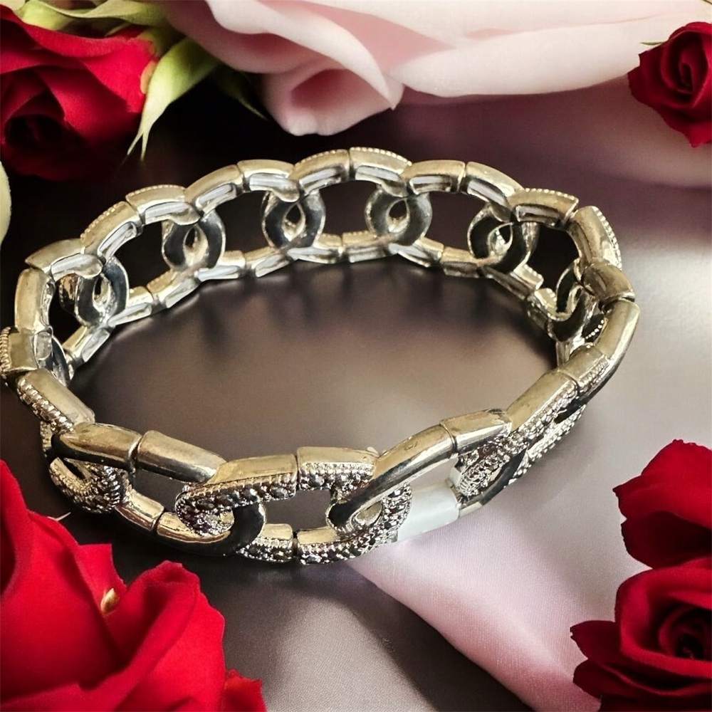 LOFT Silver Textured Chain Bracelet